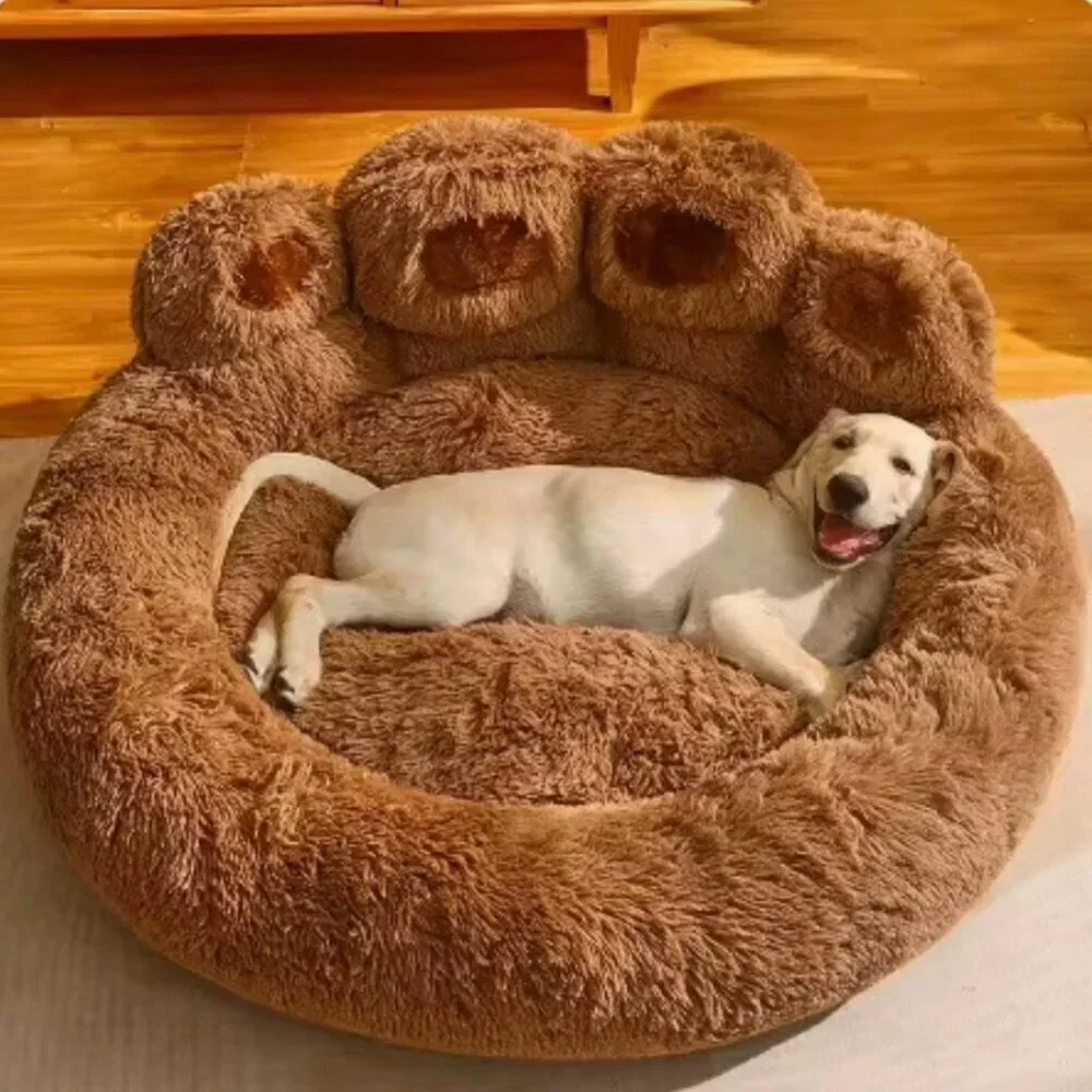 Cozy Gray and Brown Dog Bed Size S